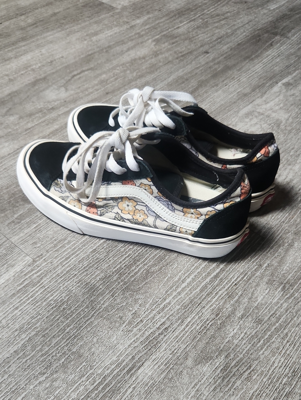 Vans Kids Floral Old Skool Sneakers - Black with Multicolor Floral